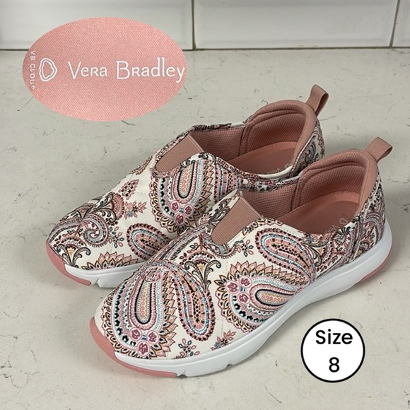 Vera Bradley VB Cloud 2-Mile Slip-On Shoe Sand Paisley Size 8 - Picture 1 of 16
